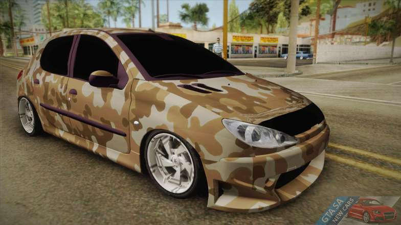 Peugeot 206 Army for GTA San Andreas front view