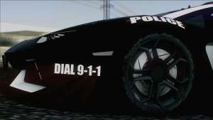 Lamborghini Aventador LP 700-4 Police for GTA San Andreas wheel view