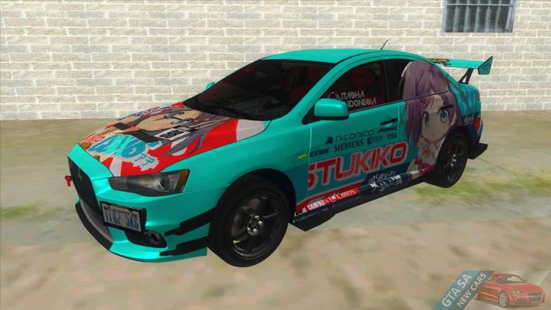 Tsukiko Itasha Evo X Vinyl for GTA San Andreas front view