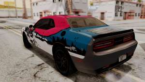 Dodge Challenger SRT Hellcat 2015 HQLM PJ for GTA San Andreas colorful back view