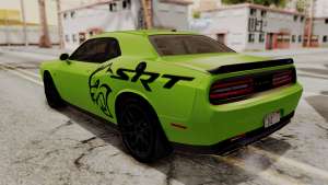 Dodge Challenger SRT Hellcat 2015 HQLM PJ for GTA San Andreas green back view