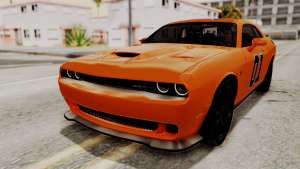 Dodge Challenger SRT Hellcat 2015 HQLM PJ for GTA San Andreas orange