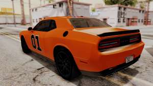 Dodge Challenger SRT Hellcat 2015 HQLM PJ for GTA San Andreas orange back view