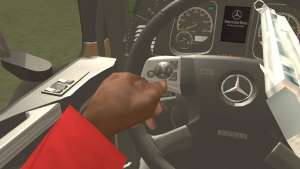 Mercedes-Benz Actros Mp4 4x2 v2.0 Steamspace for GTA San Andreas steering wheel