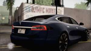 Tesla Model S 2014 for GTA San Andreas back view
