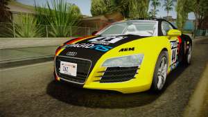 Audi R8 Coupe 4.2 FSI quattro EU-Spec 2008 Dirt for GTA San Andreas yellow+black
