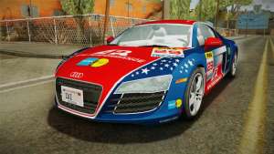 Audi R8 Coupe 4.2 FSI quattro US-Spec v1.0.0 YCH for GTA San Andreas red+blue