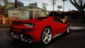 Ferrari 488 Spider for GTA San Andreas rear view