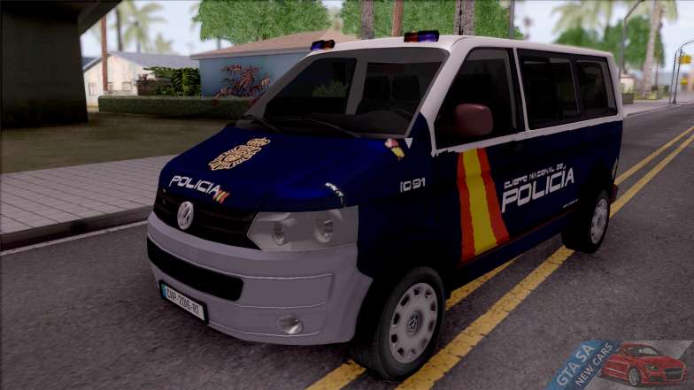 Volkswagen Transporter Spanish Police for GTA San Andreas - front view