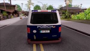 Volkswagen Transporter Spanish Police for GTA San Andreas - rear view