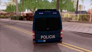 Mercedes-Benz Sprinter Spanish Police for GTA San Andreas - rear view