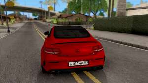 Mercedes-Benz C63S AMG Coupe for GTA San Andreas - rear view