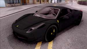 Ferrari 458 Italia Black for GTA San Andreas - front view